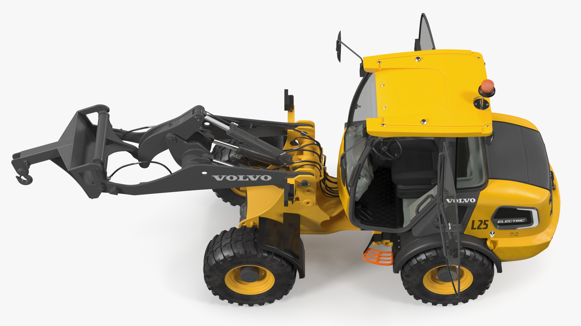 Volvo L25 Electric Loader with Material Handling Arm Rigged 3D model