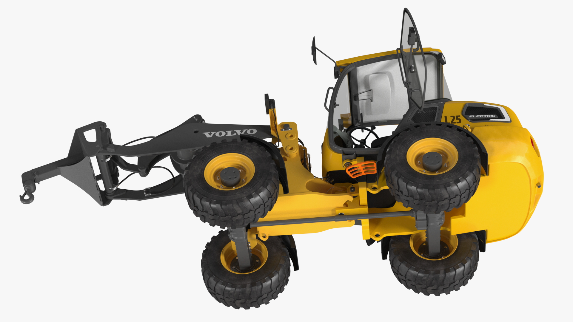 Volvo L25 Electric Loader with Material Handling Arm Rigged 3D model