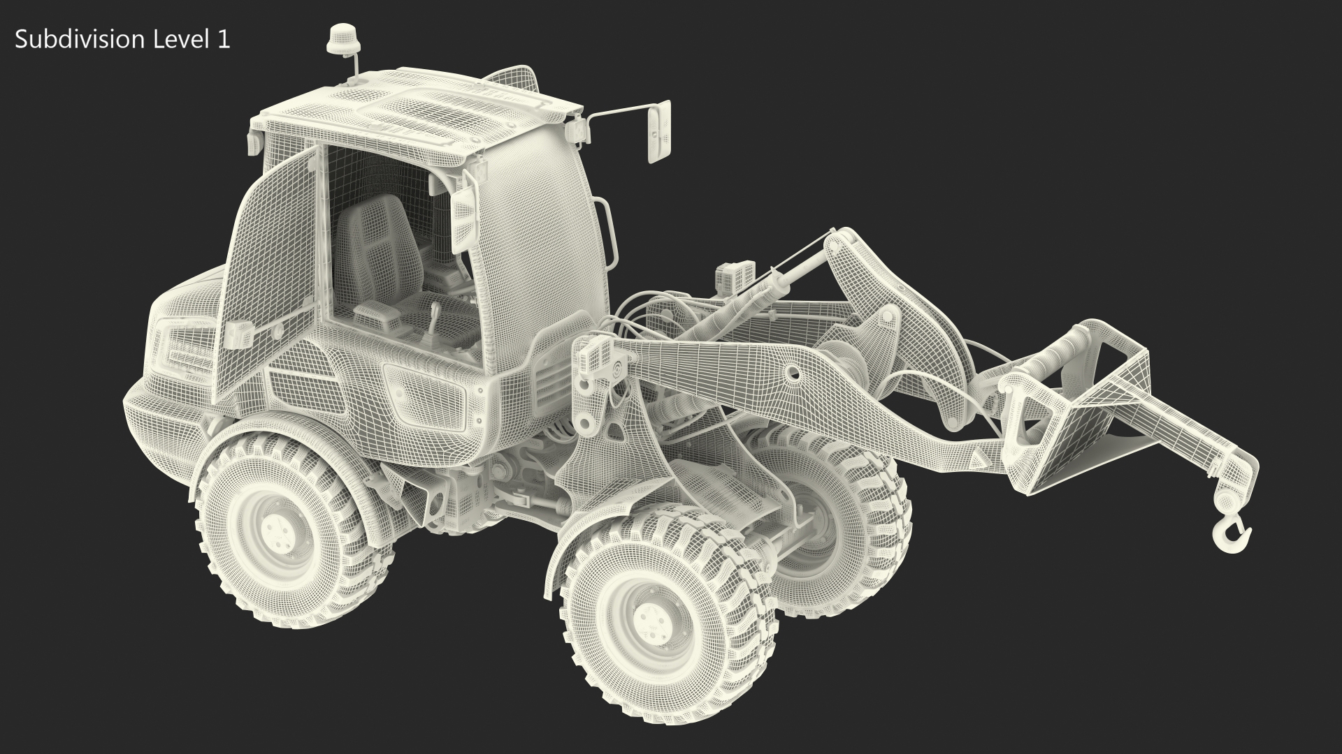 Volvo L25 Electric Loader with Material Handling Arm Rigged 3D model
