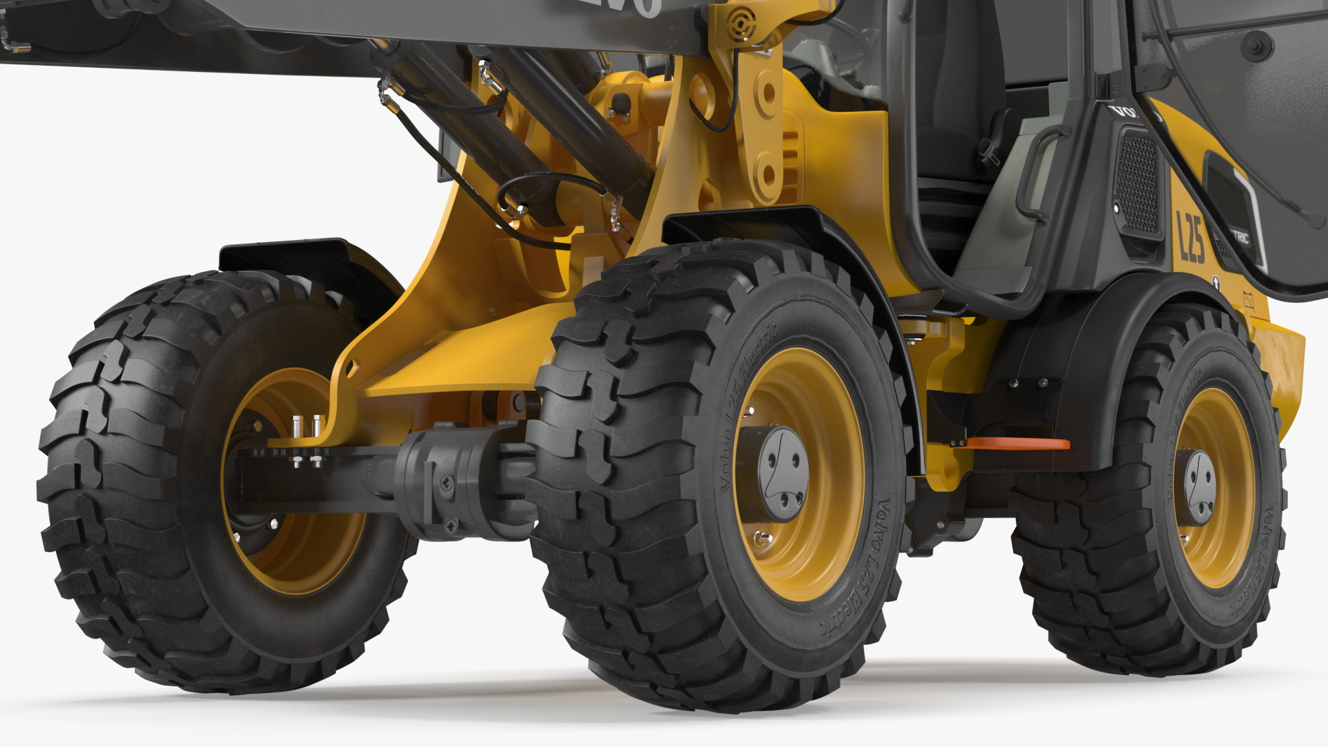 Volvo L25 Electric Loader with Material Handling Arm Rigged 3D model
