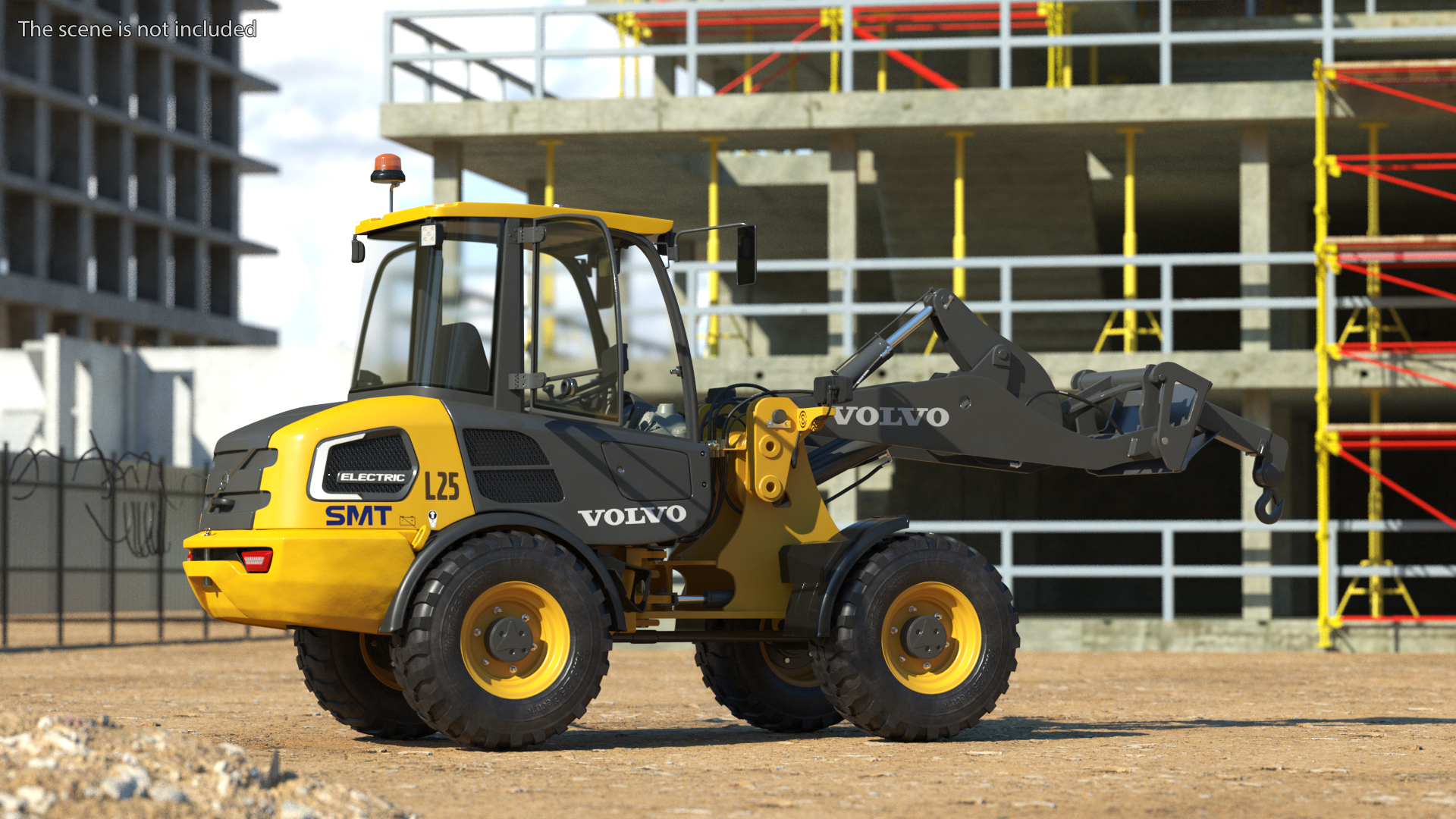 Volvo L25 Electric Loader with Material Handling Arm Rigged 3D model