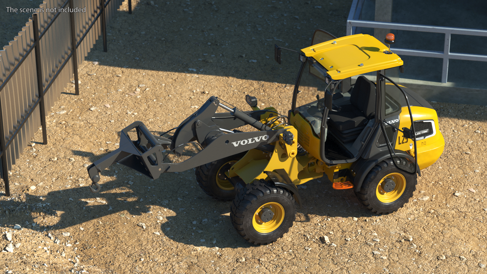 Volvo L25 Electric Loader with Material Handling Arm Rigged 3D model