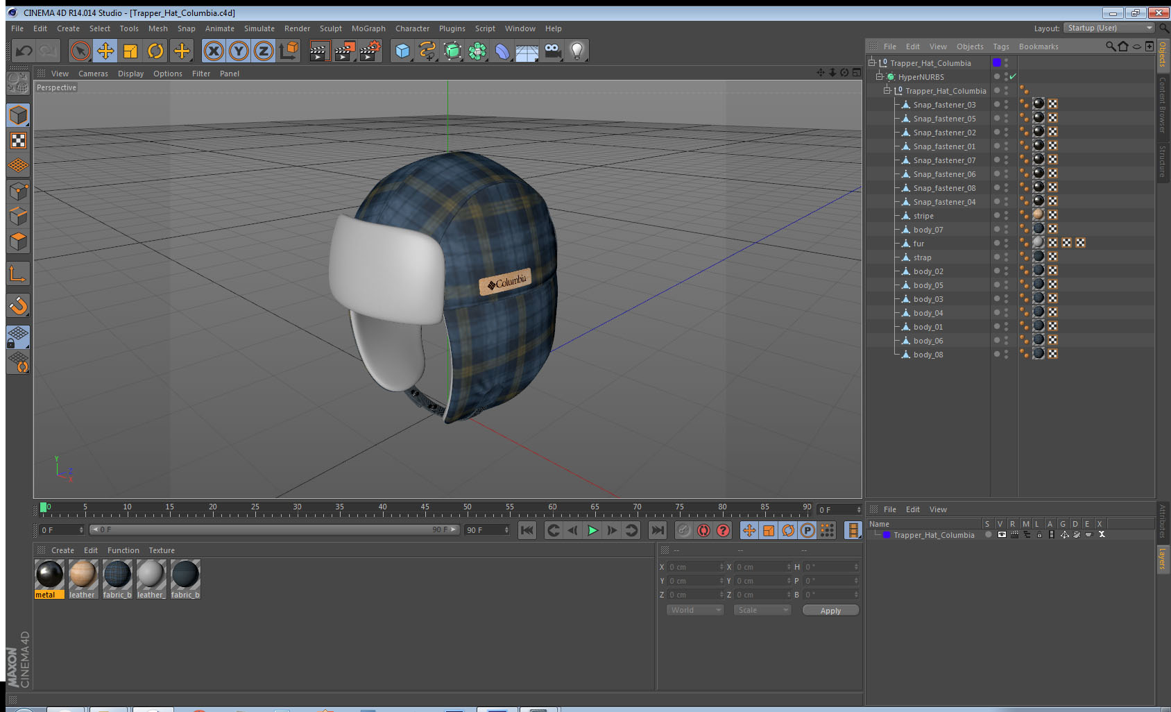 3D model Trapper Hat Columbia