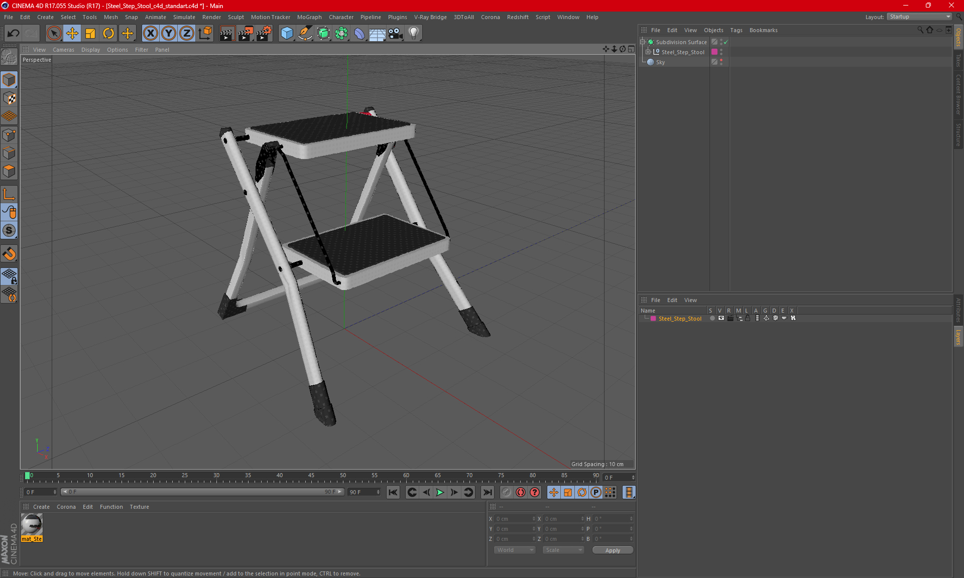 3D Steel Step Stool