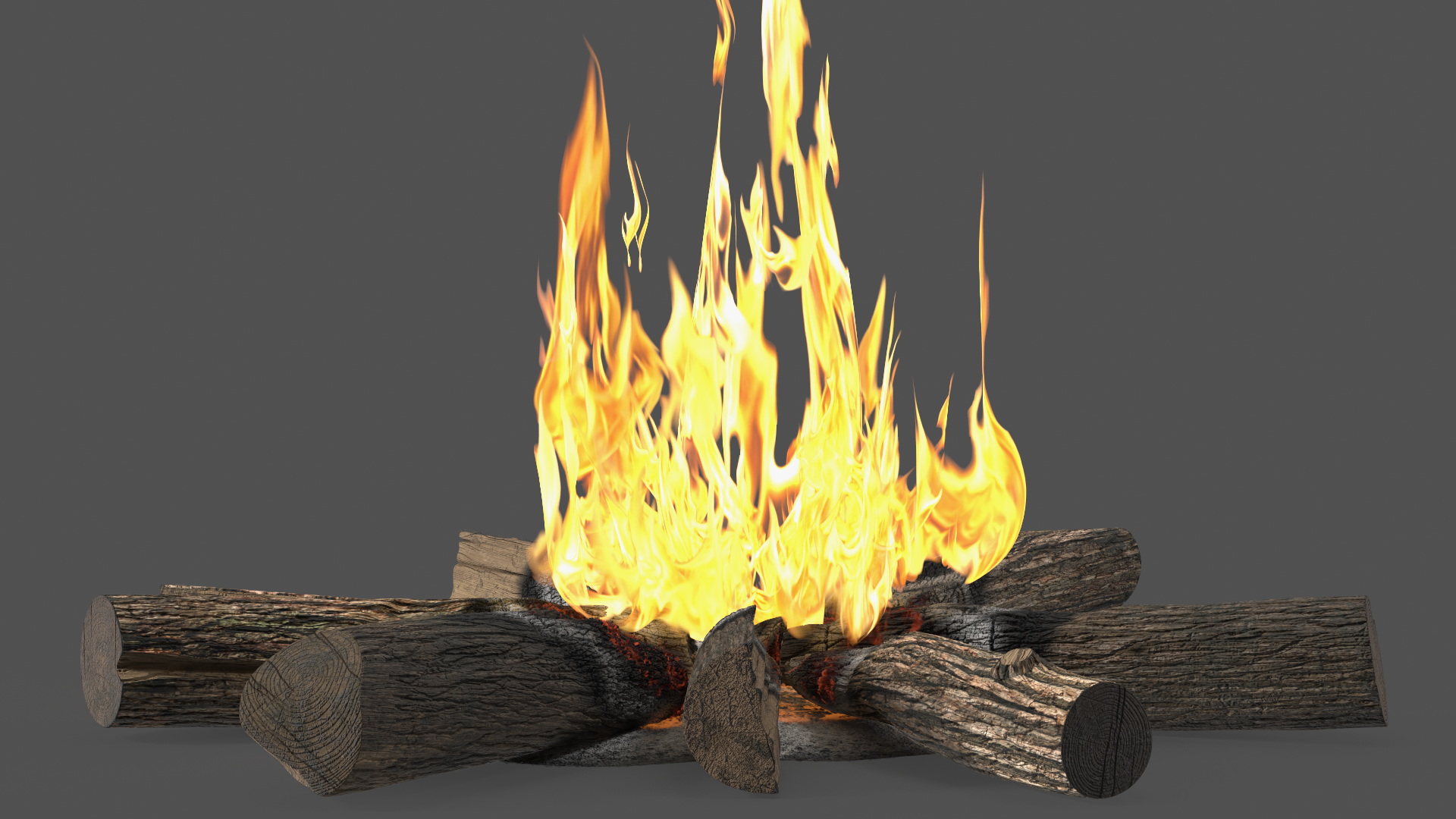 3D Campfire with Burning Logs