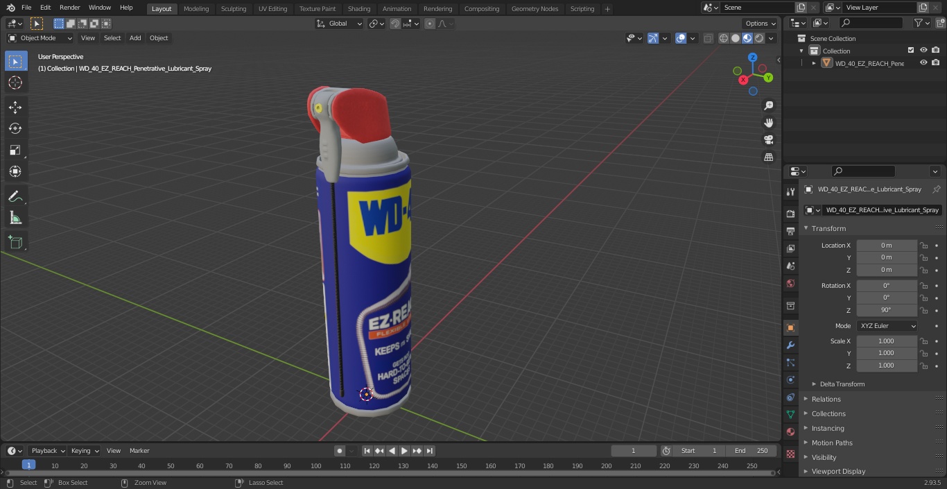 WD 40 EZ REACH Penetrative Lubricant Spray 3D