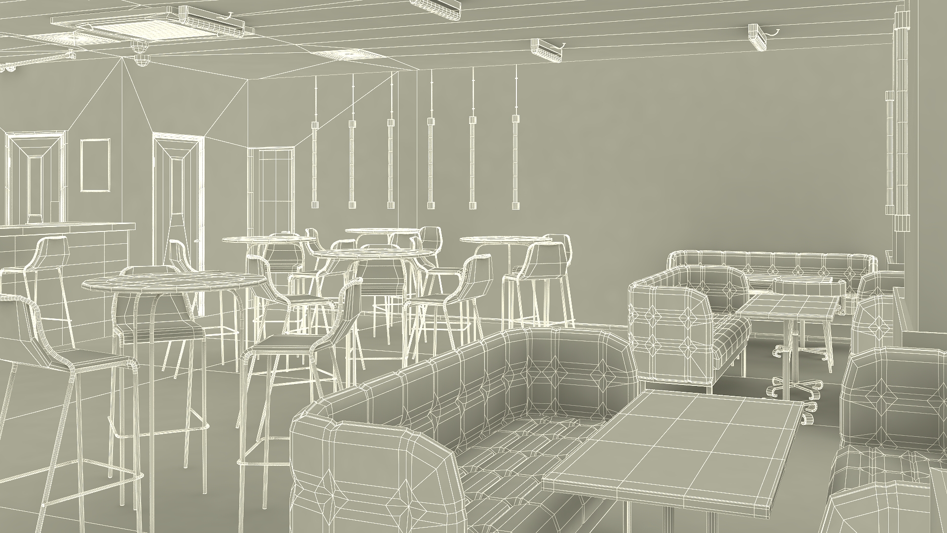 Interior of an Empty Bar 3D model