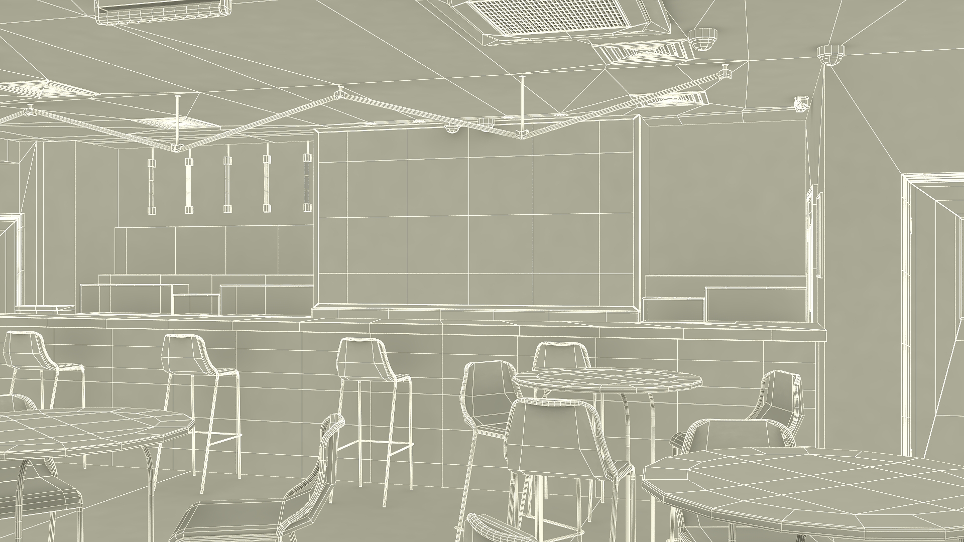 Interior of an Empty Bar 3D model