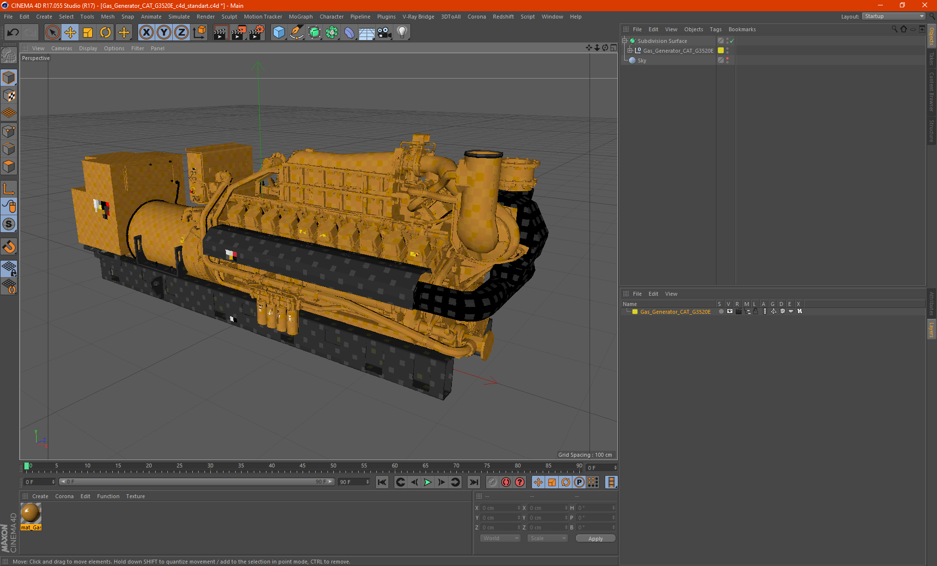 Gas Generator CAT G3520E 3D model