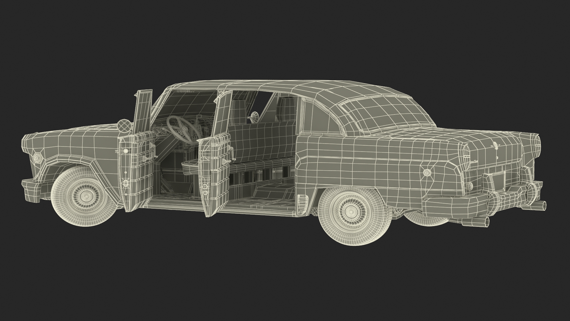 3D model Vintage Checker Marathon Taxi Rigged for Cinema 4D