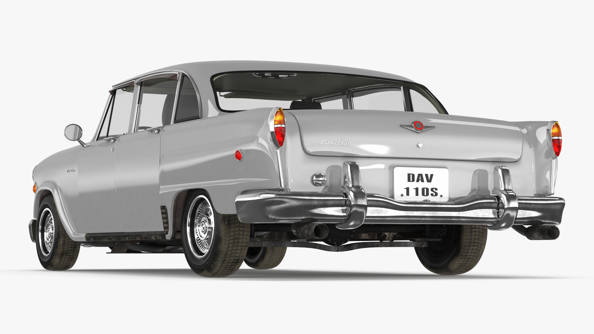 3D model Vintage Checker Marathon Taxi Rigged for Cinema 4D