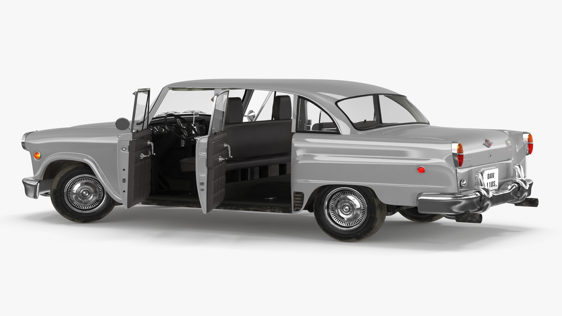 3D model Vintage Checker Marathon Taxi Rigged for Cinema 4D