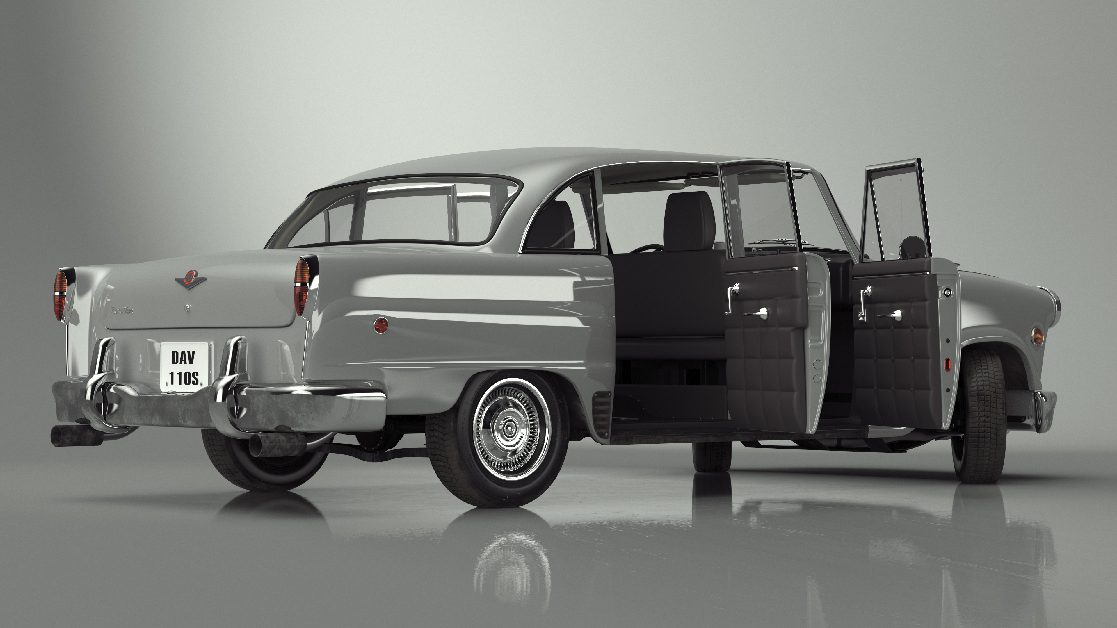 3D model Vintage Checker Marathon Taxi Rigged for Cinema 4D