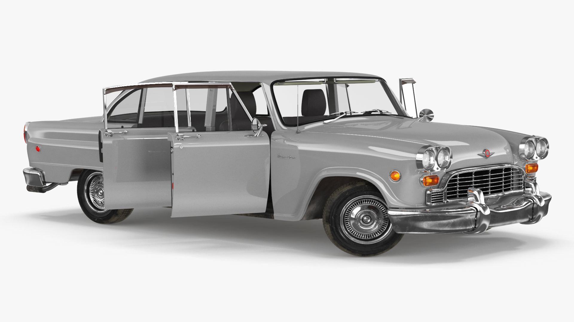 3D model Vintage Checker Marathon Taxi Rigged for Cinema 4D