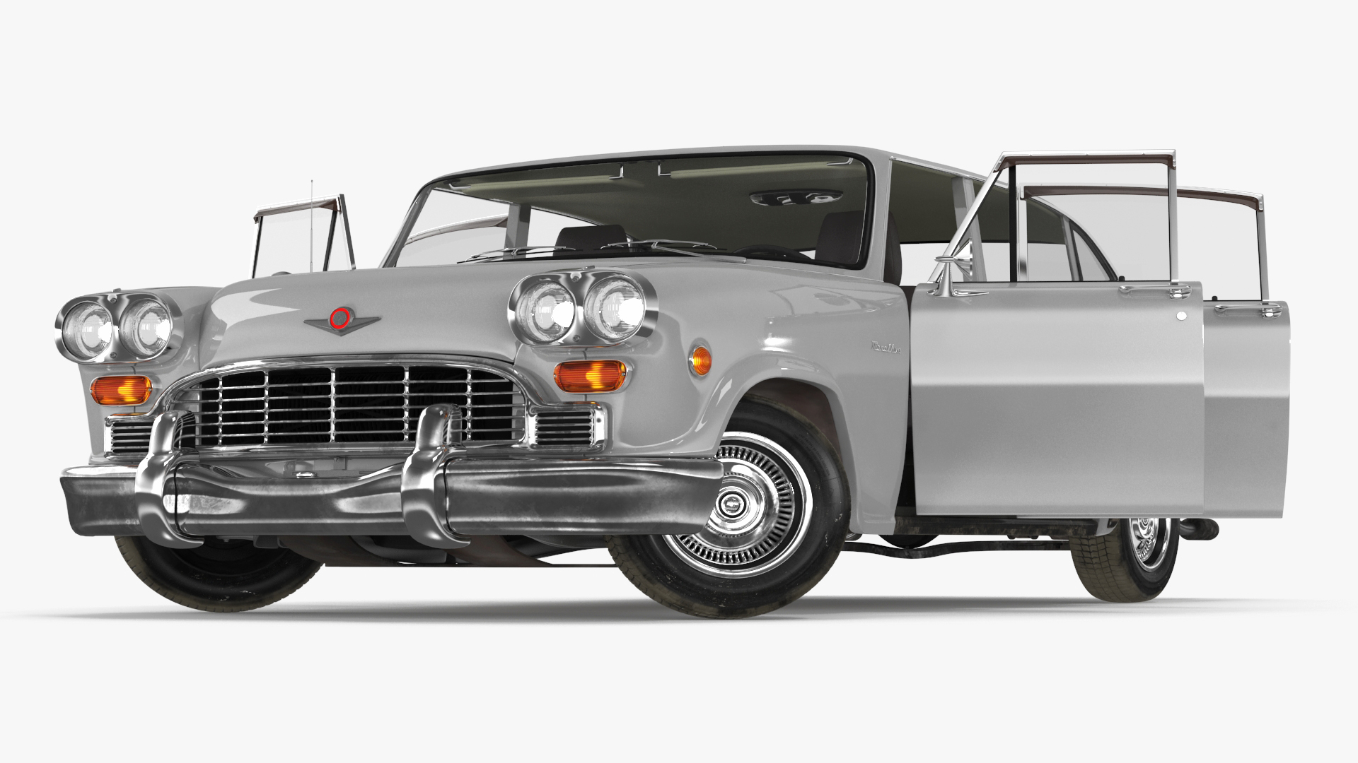 3D model Vintage Checker Marathon Taxi Rigged for Cinema 4D