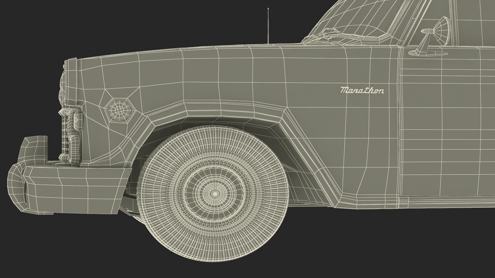 3D model Vintage Checker Marathon Taxi Rigged for Cinema 4D