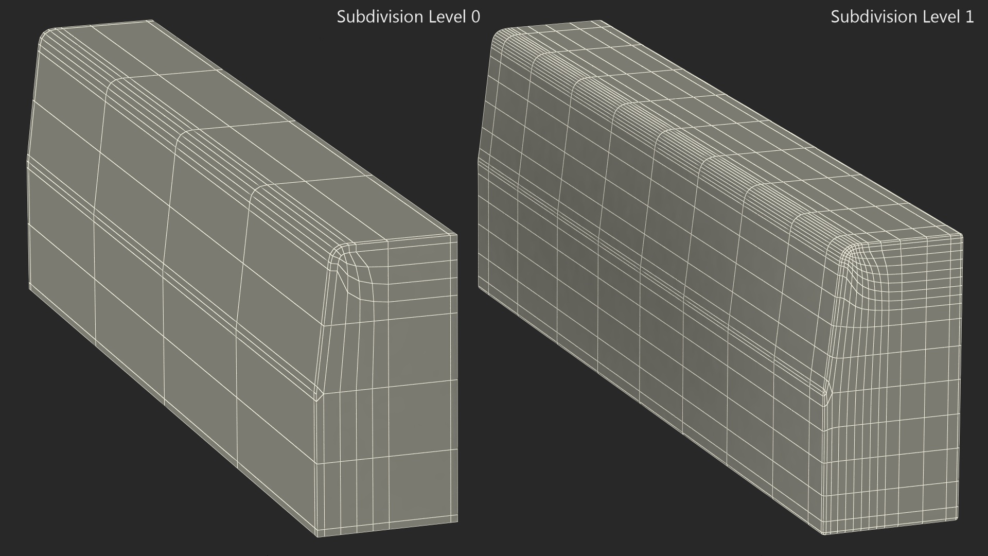 3D Concrete Curb 1m