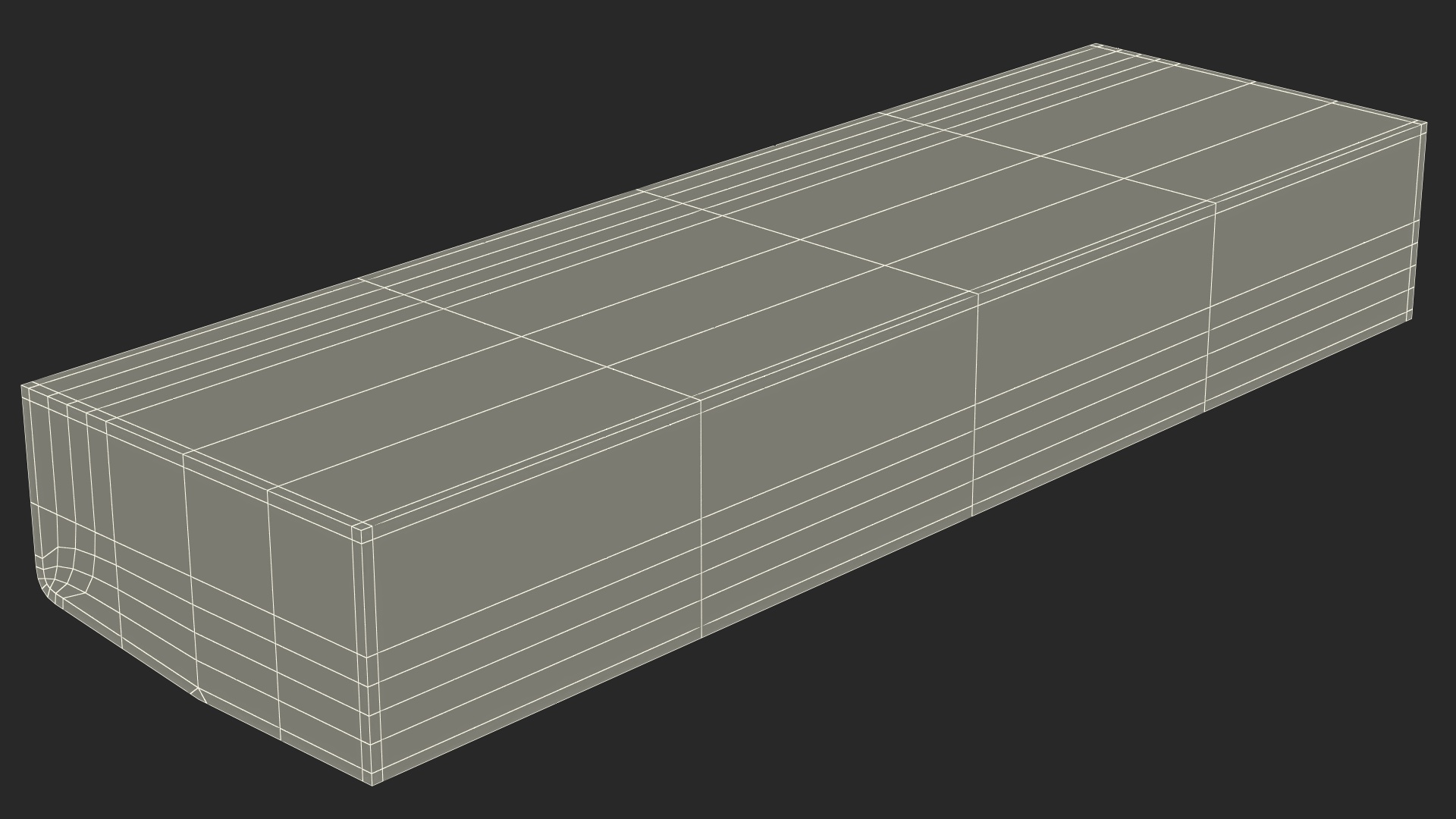 3D Concrete Curb 1m