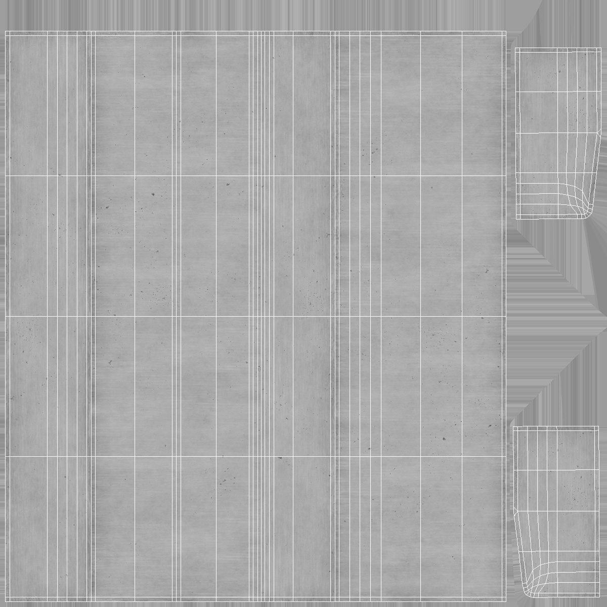 3D Concrete Curb 1m
