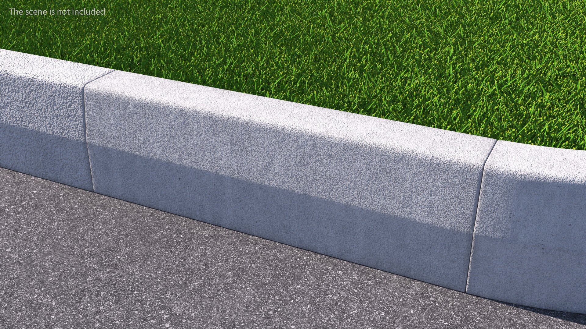 3D Concrete Curb 1m