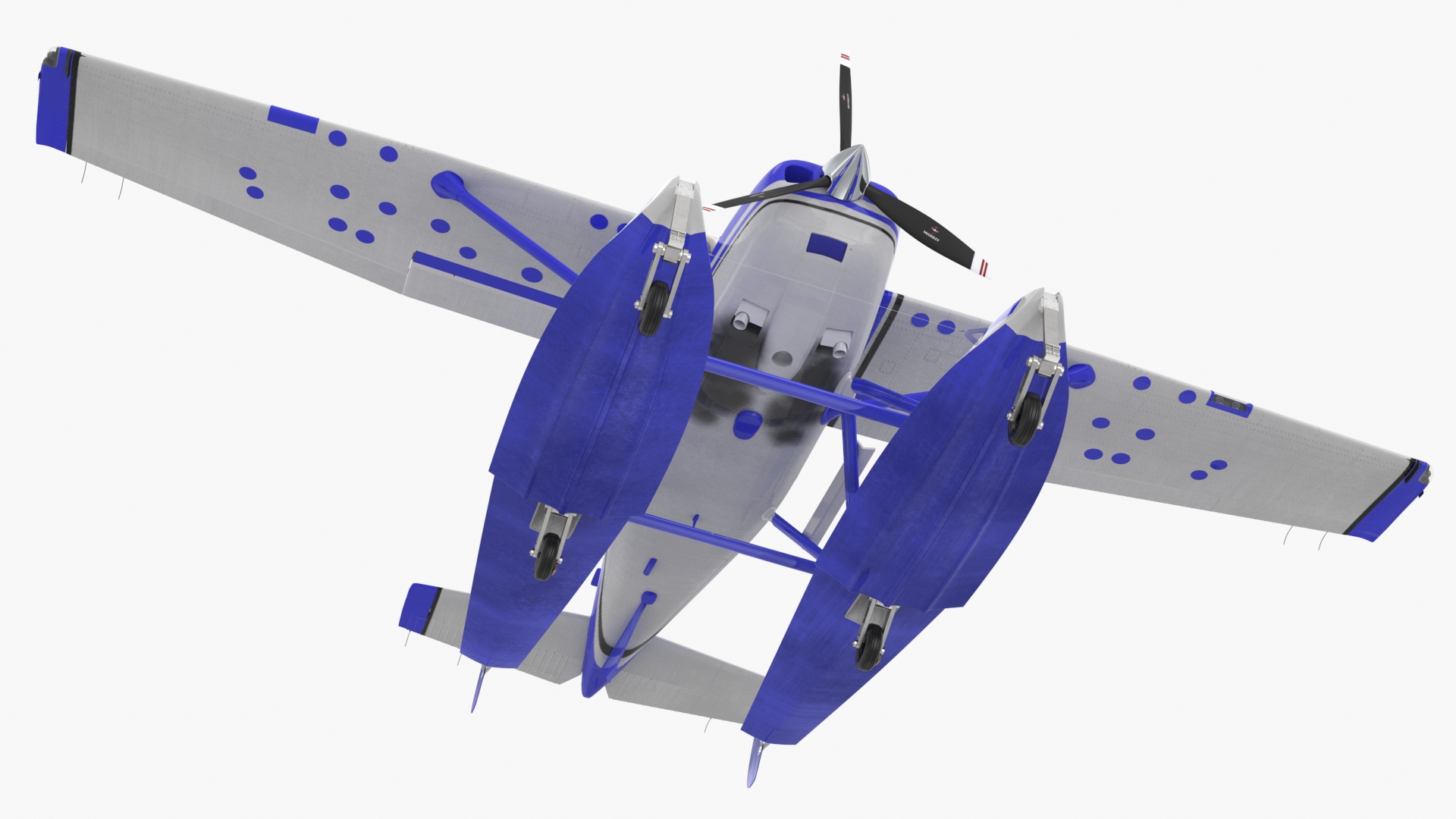 Cessna 182 Skylane Seaplane Blue 3D