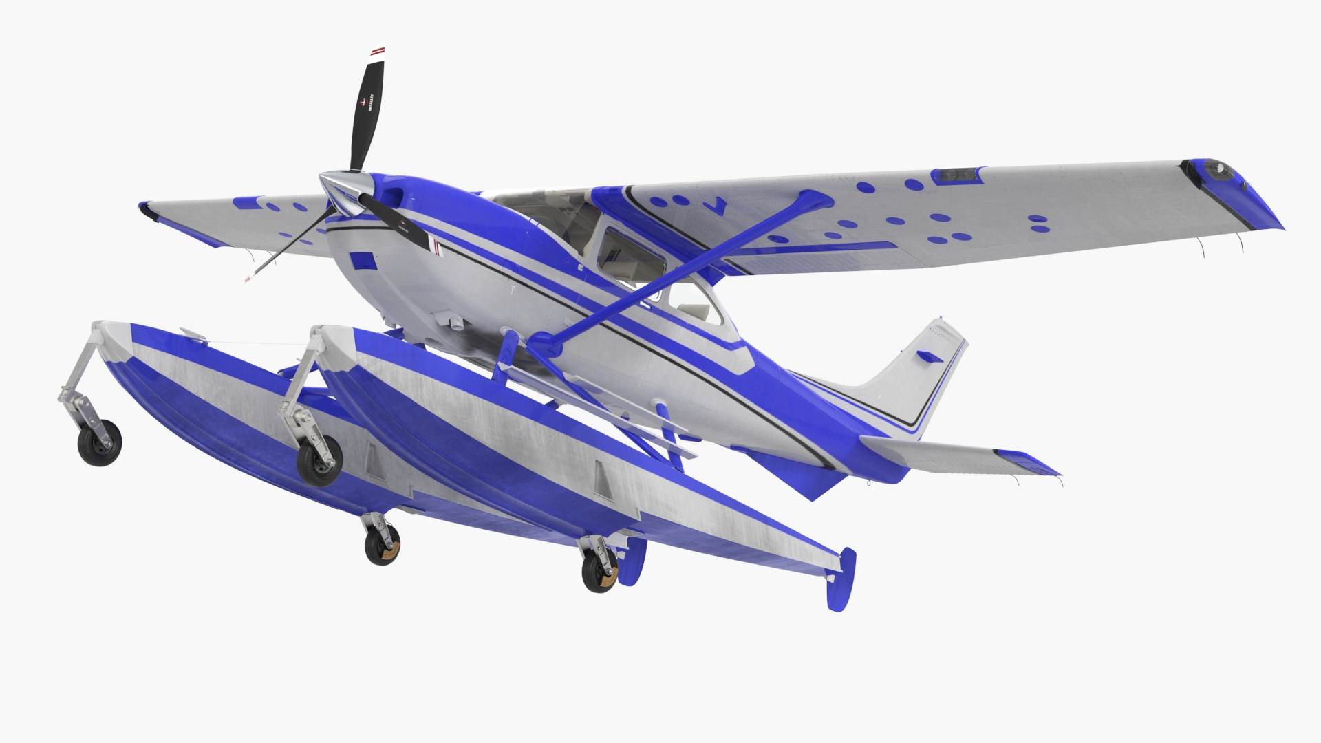 Cessna 182 Skylane Seaplane Blue 3D