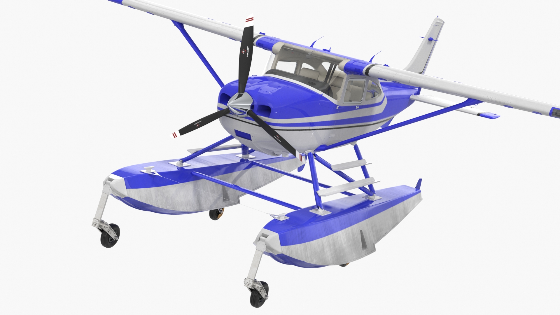 Cessna 182 Skylane Seaplane Blue 3D