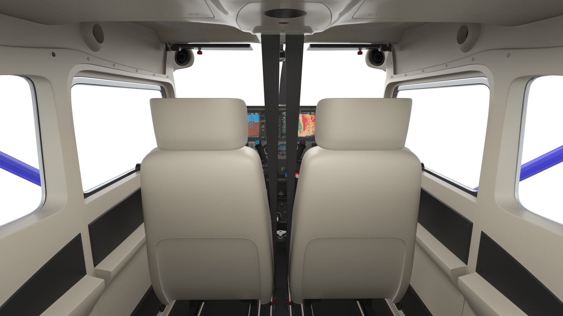 Cessna 182 Skylane Seaplane Blue 3D