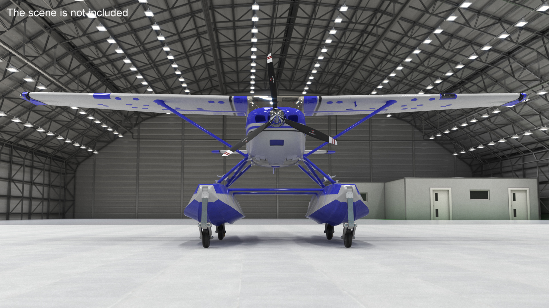 Cessna 182 Skylane Seaplane Blue 3D