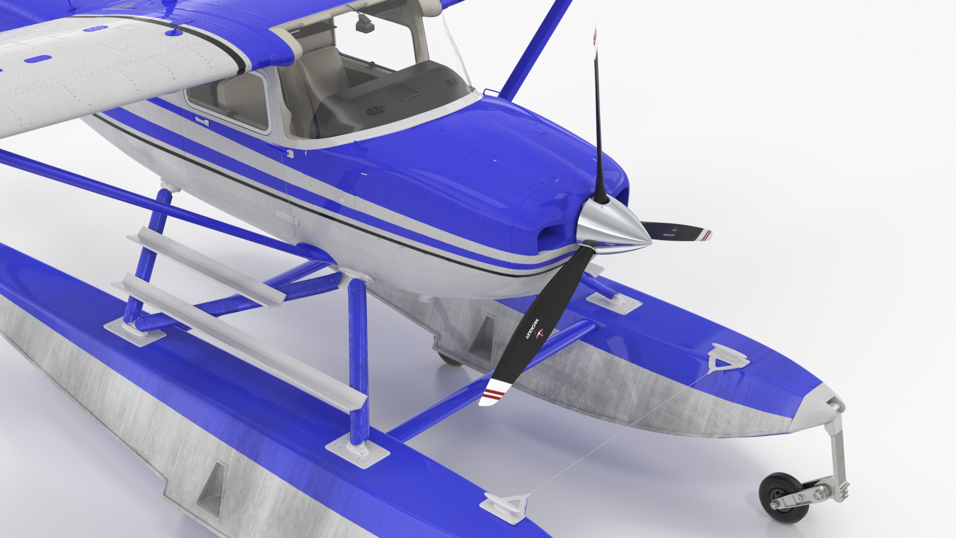 Cessna 182 Skylane Seaplane Blue 3D