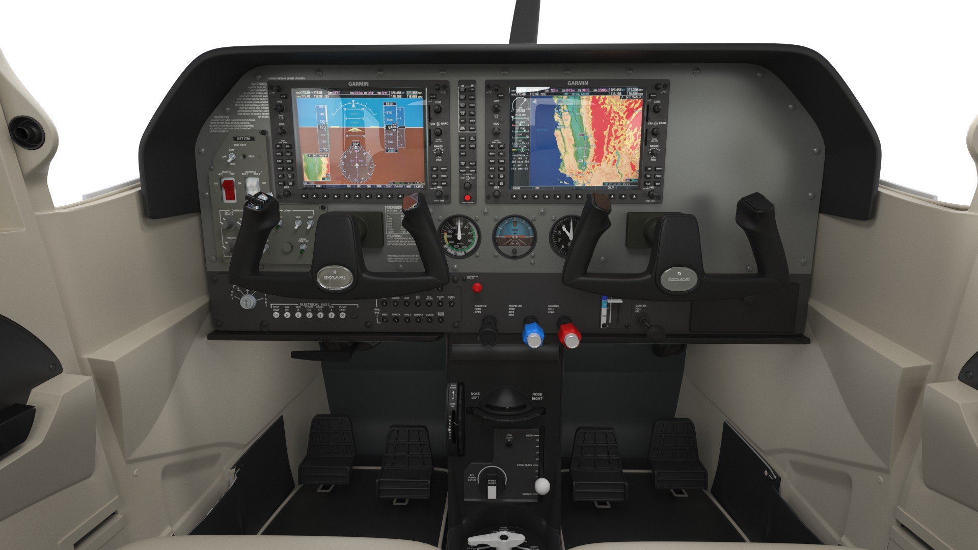 Cessna 182 Skylane Seaplane Blue 3D