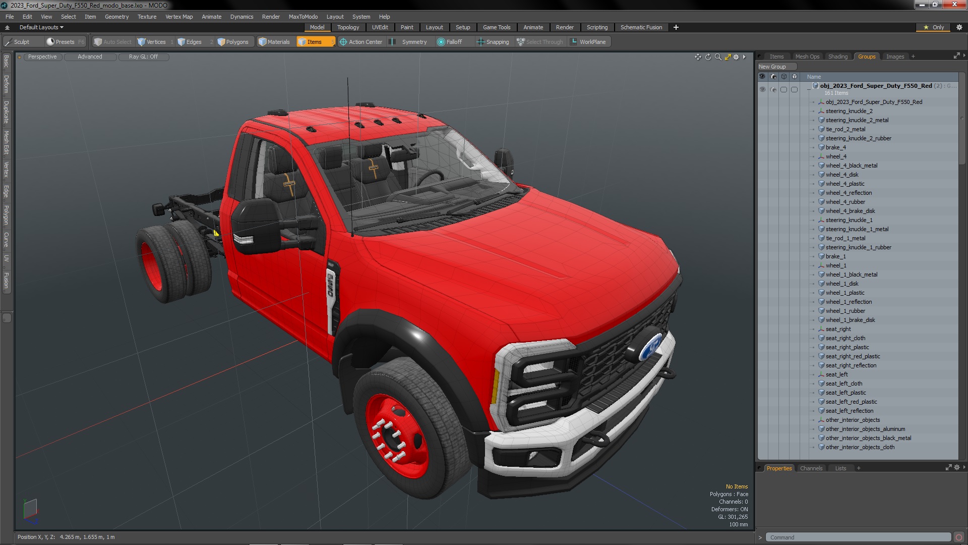 2023 Ford Super Duty F550 Red 3D model