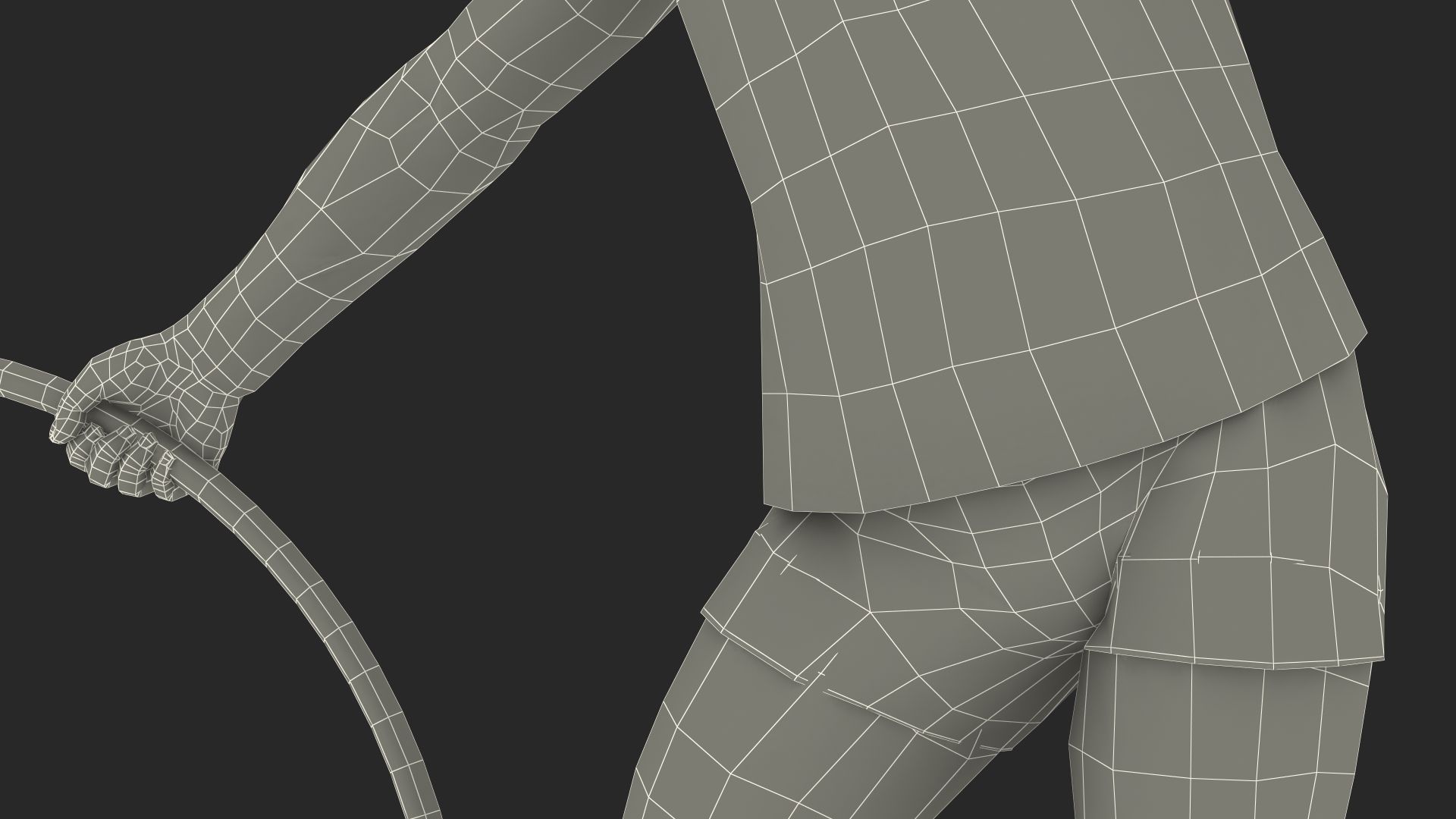 3D Black Child Girl With Hoop Pose