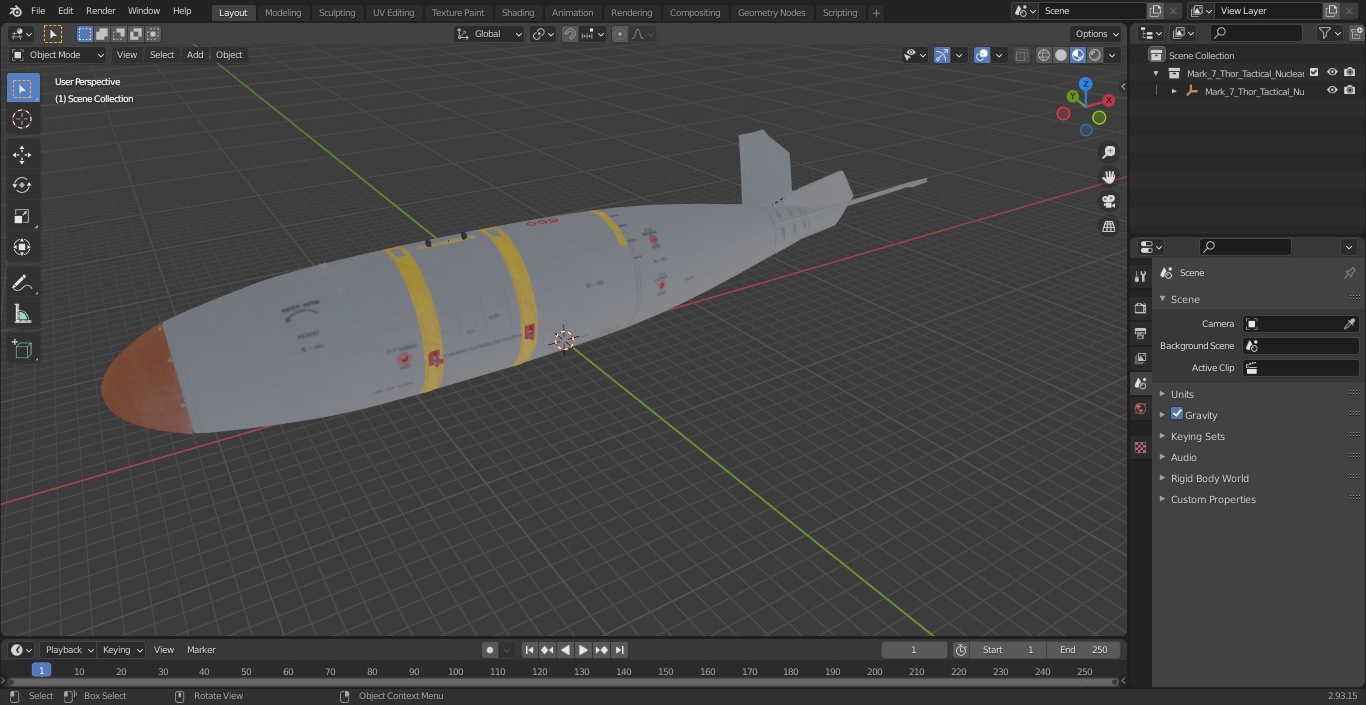 3D Mark 7 Thor Tactical Nuclear Bomb model
