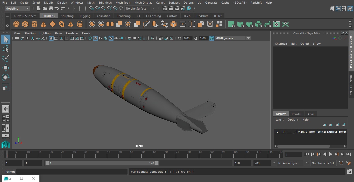 3D Mark 7 Thor Tactical Nuclear Bomb model