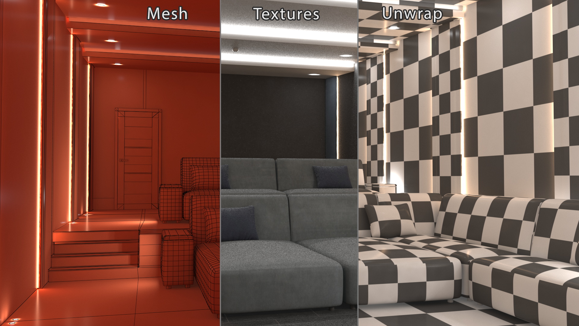 3D Home Theater Interior