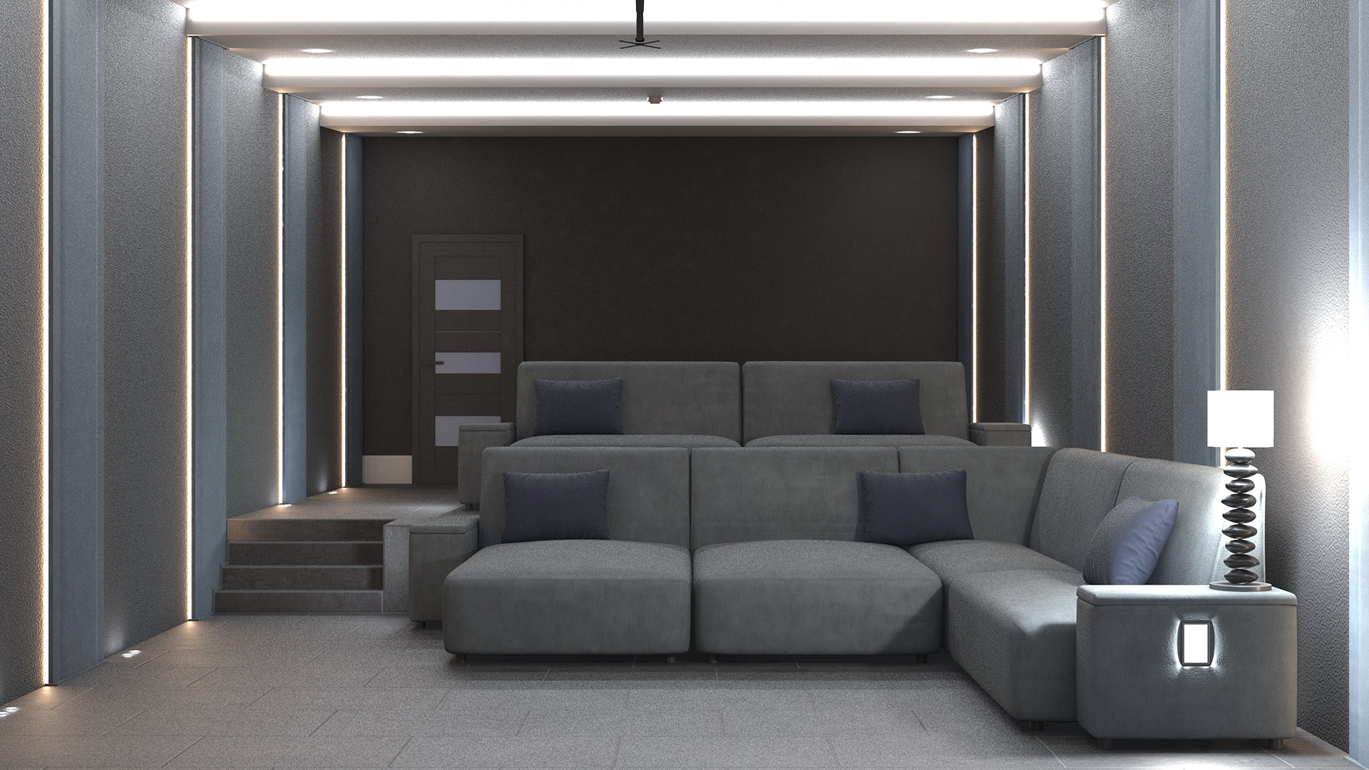 3D Home Theater Interior