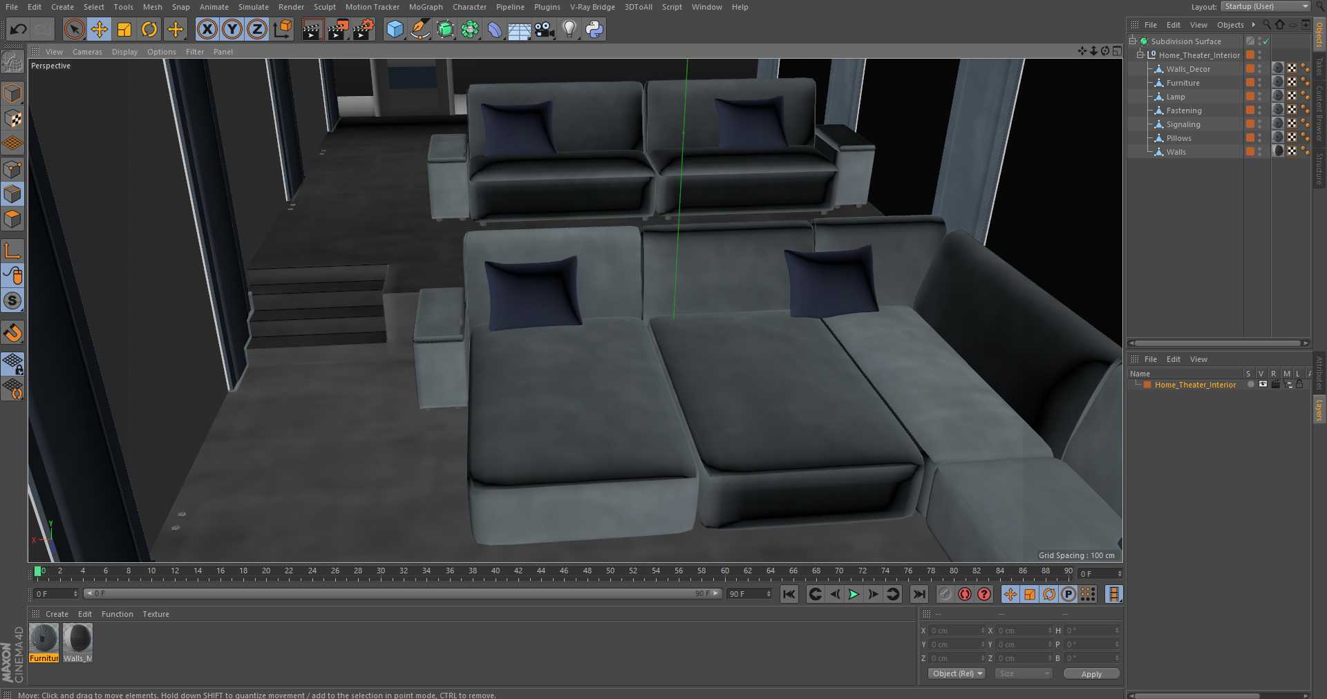 3D Home Theater Interior