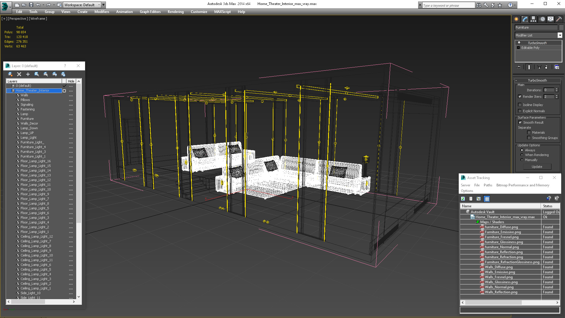 3D Home Theater Interior