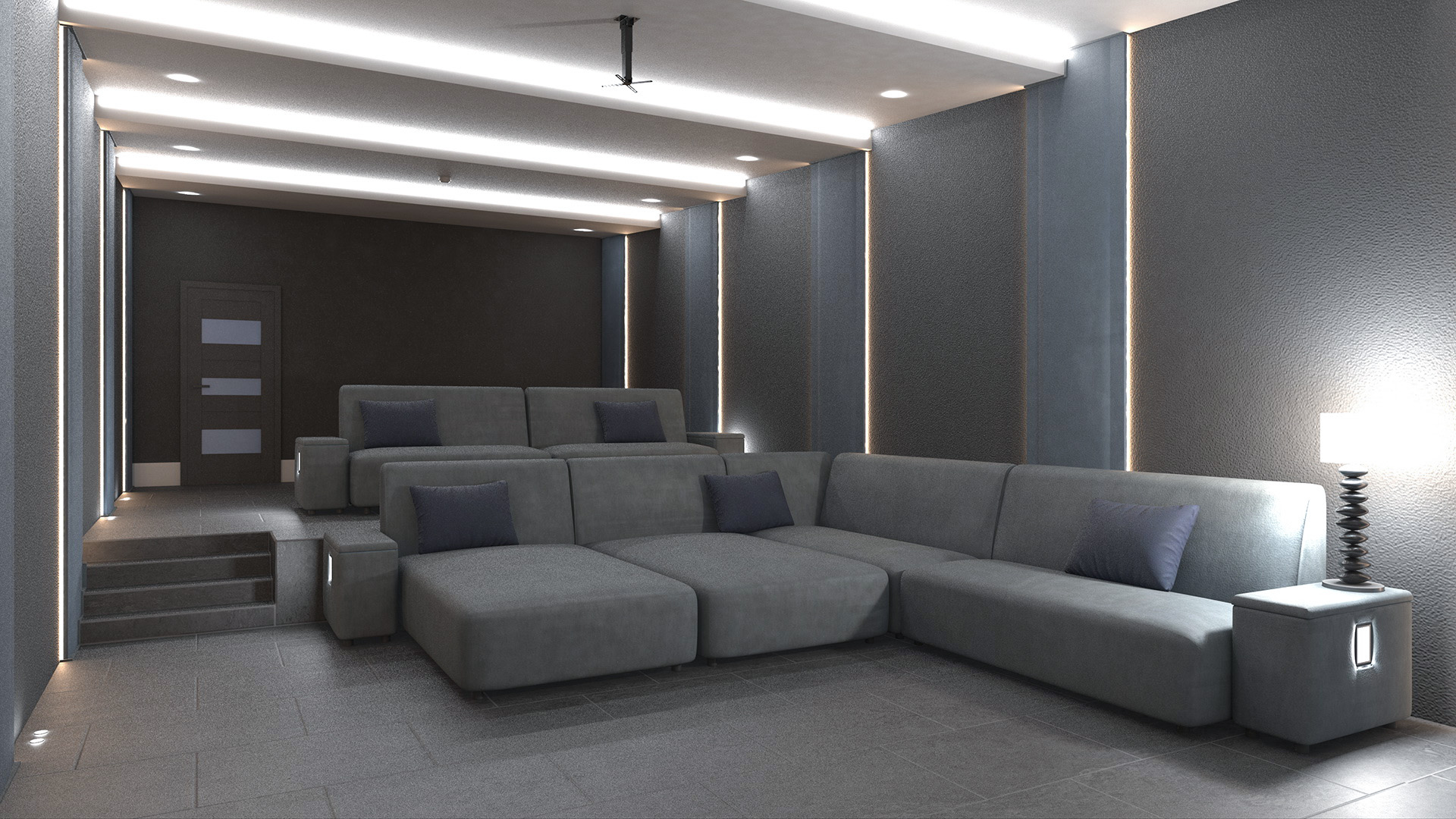 3D Home Theater Interior