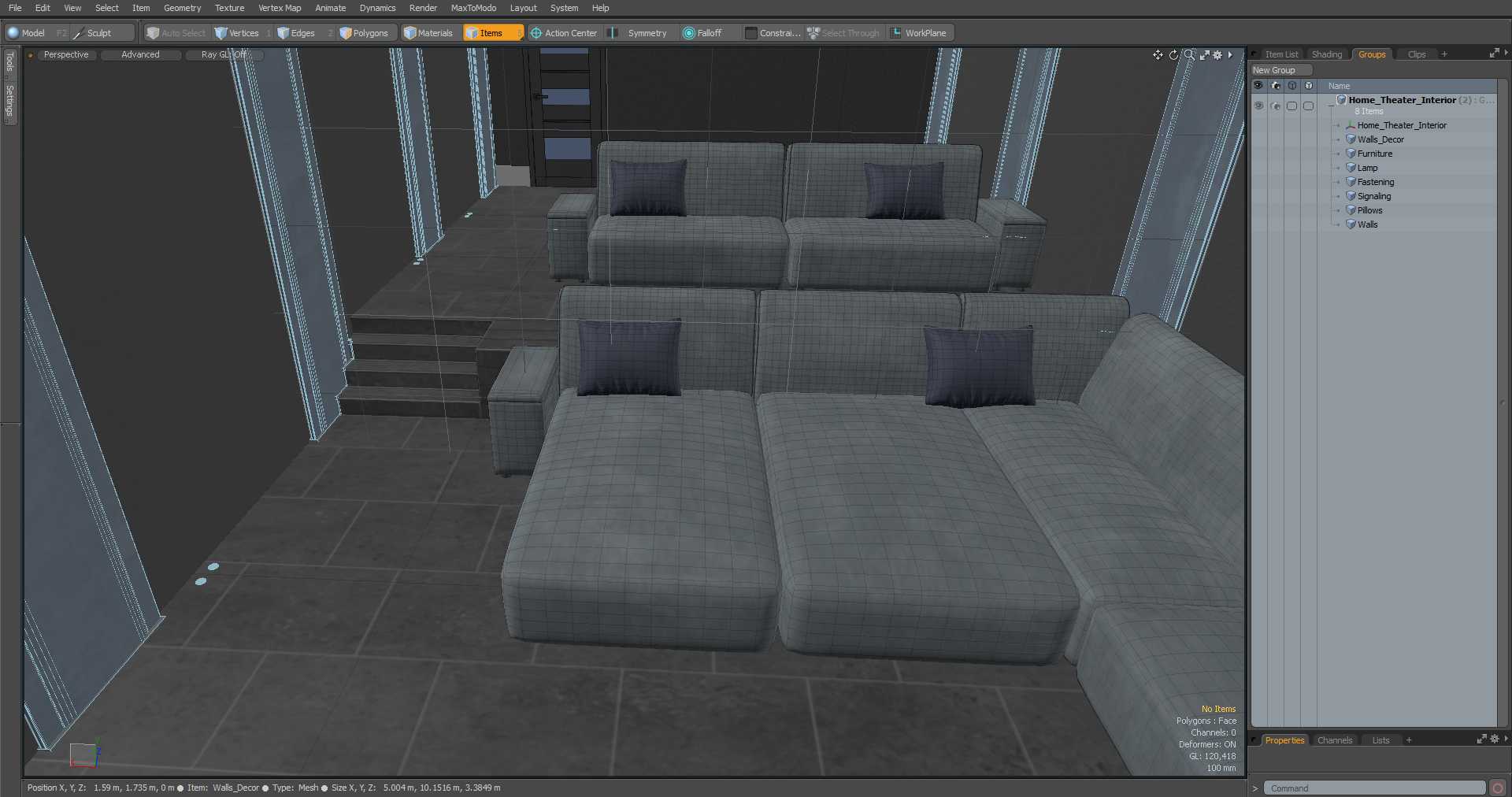 3D Home Theater Interior