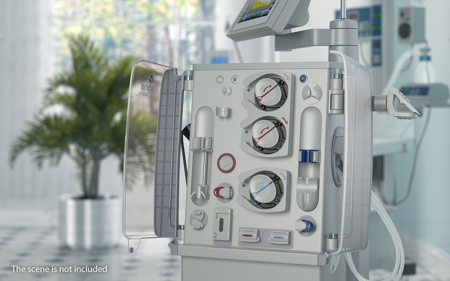 3D Fresenius 5008 Cordiax Dialysis Machine Rigged
