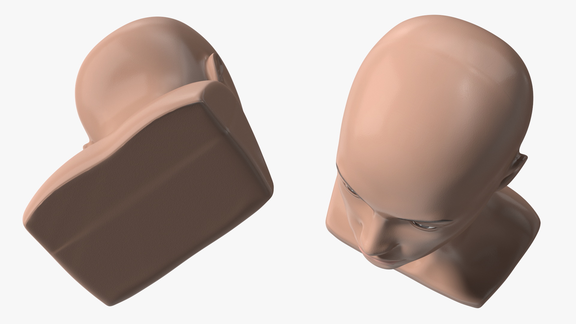 Nude Plastic Female Mannequin Head 3D model