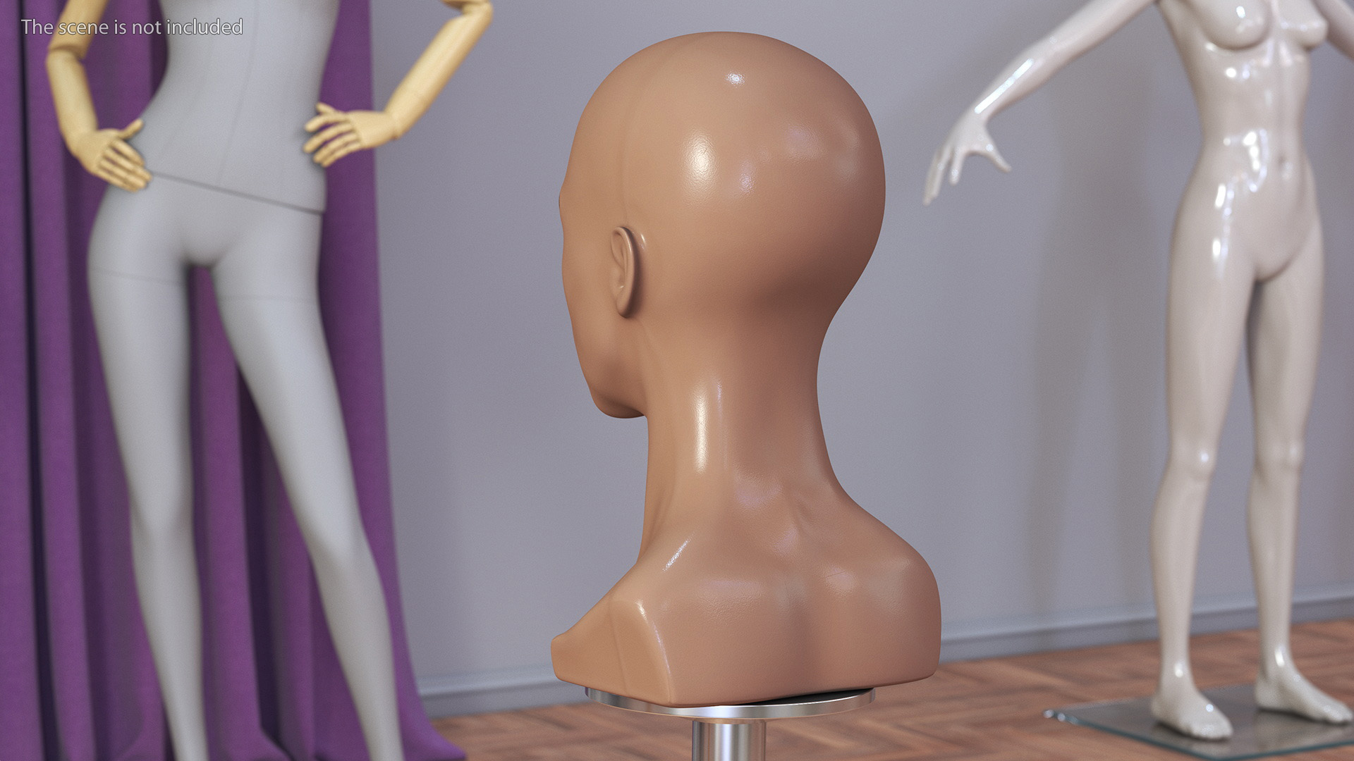 Nude Plastic Female Mannequin Head 3D model