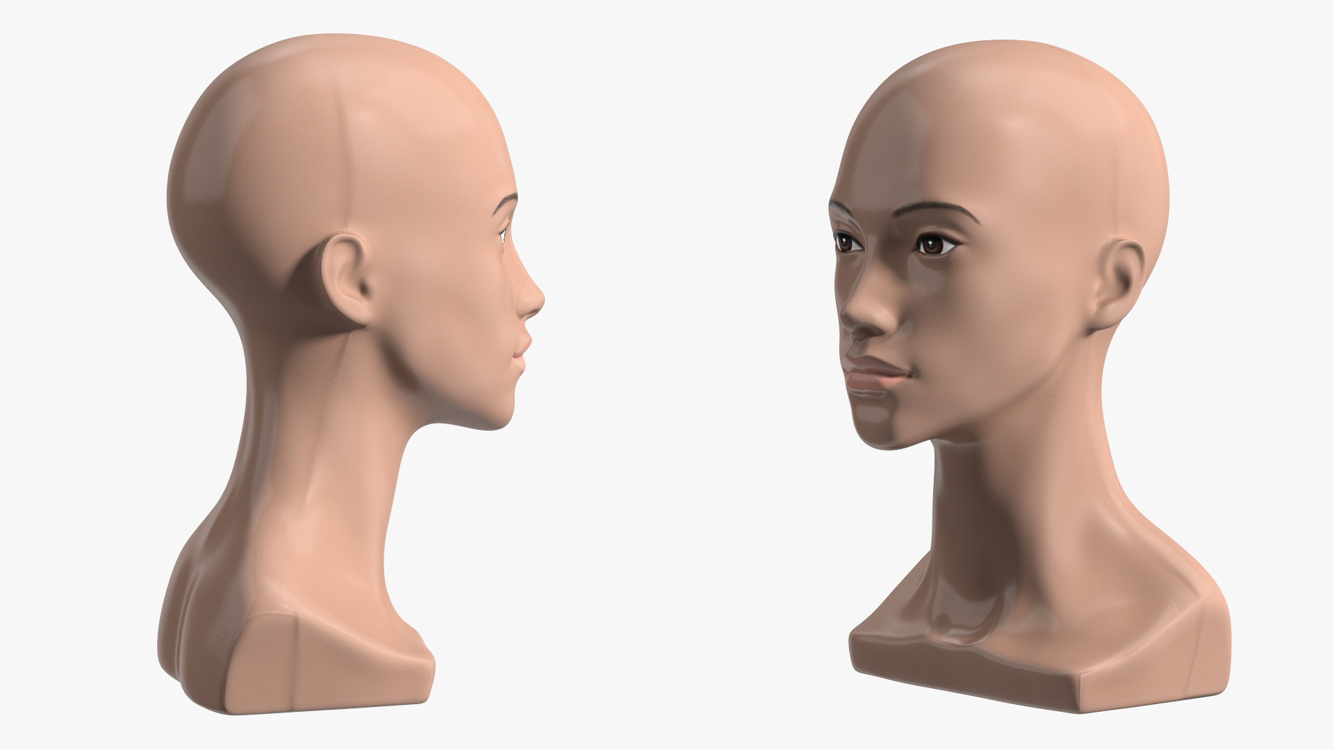 Nude Plastic Female Mannequin Head 3D model