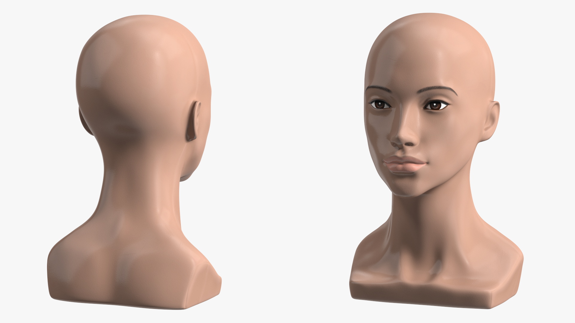 Nude Plastic Female Mannequin Head 3D model