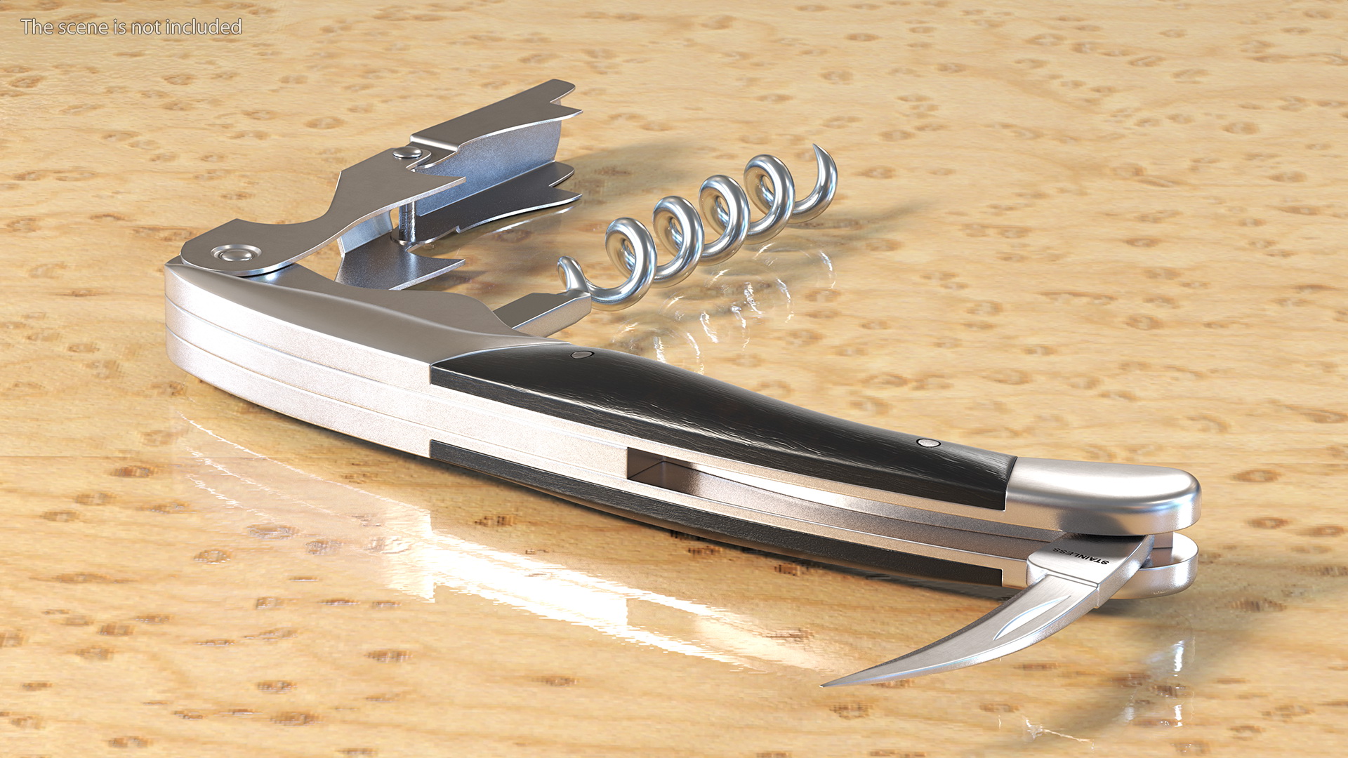 3D model Waiters Corkscrew Black Wood Handle