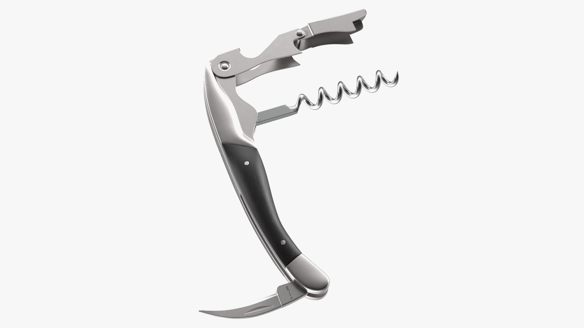 3D model Waiters Corkscrew Black Wood Handle