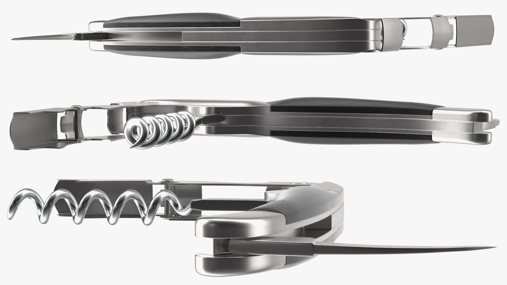 3D model Waiters Corkscrew Black Wood Handle