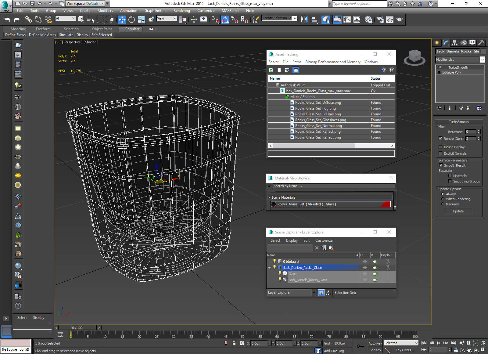 Jack Daniels Rocks Glass 3D model